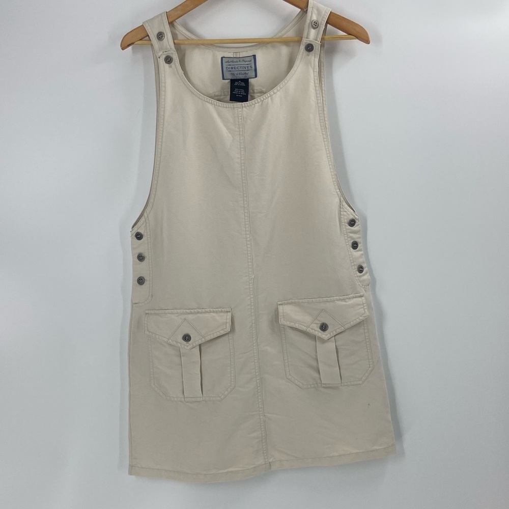 Directives light beige jumper dress pockets casual spring summer  small